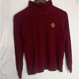ralph lauren long sleeve striped turtle neck top